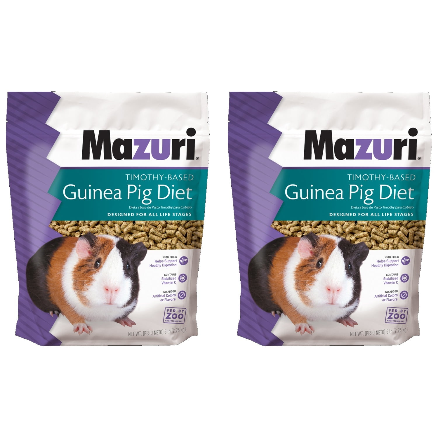 Pack X2 UN - MAZURI GUINEA PIG TIMOTHY DIET (1 KG)