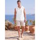thumbnail image 2 of Camisa sin mangas con capucha de lino con cordón para hombre INSPIRE CHIC M Blanco, 2 of 5