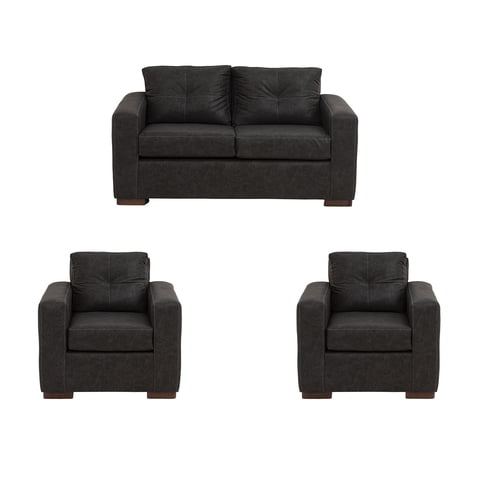 Muebles América - Living Franco 211 Cuero Auris Negro
