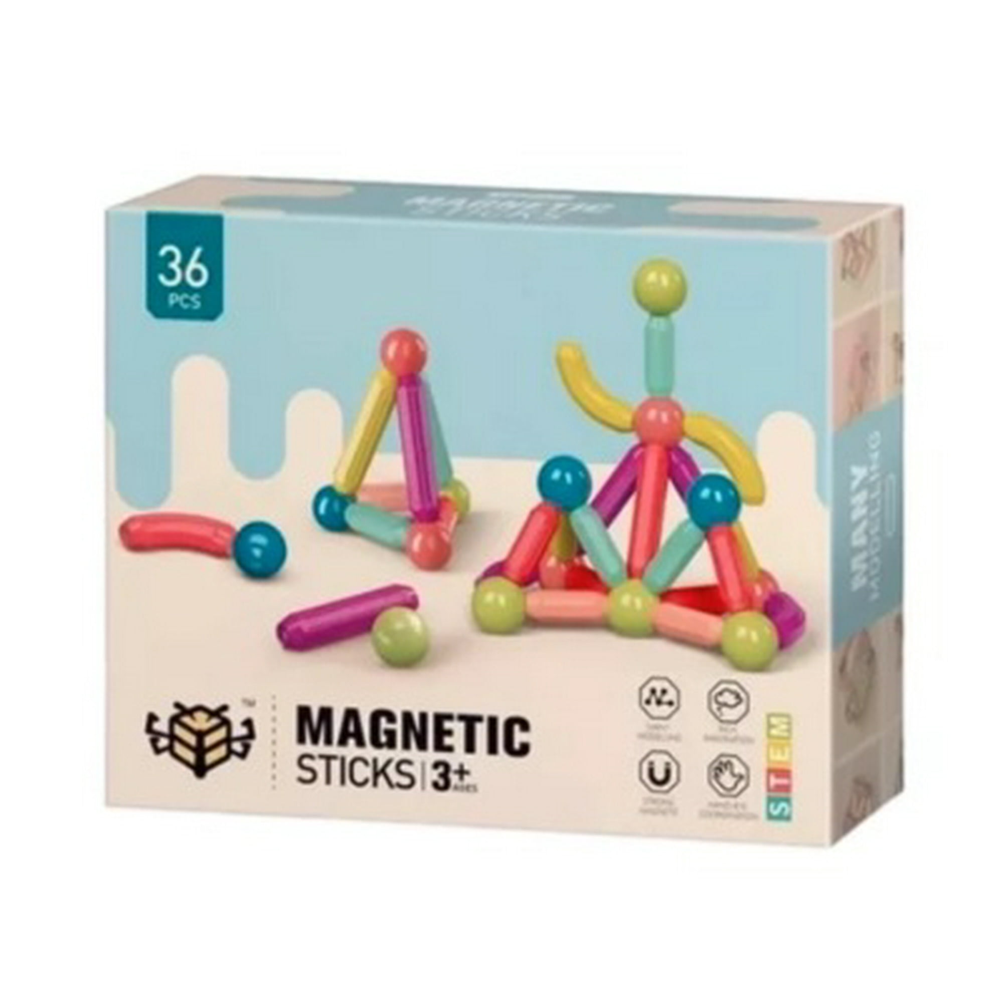 Genérico - Bloques Magneticos Varillas Y Esferas 36 Pzs