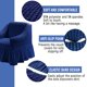 thumbnail image 2 of Armchair Slipcover Blue Armchair Covers 1 Piece Easy Fitted Sofa Couch Cover Universal High Stretchable Durable Furniture Protector with Skirt Country Style (1 Seater Navy Blue), 2 of 3