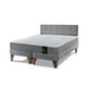 thumbnail image 2 of Cama Europea Zen Best 2 Plazas Colchon Resortes Base Dividida + Respaldo Tela Gris, 2 of 6