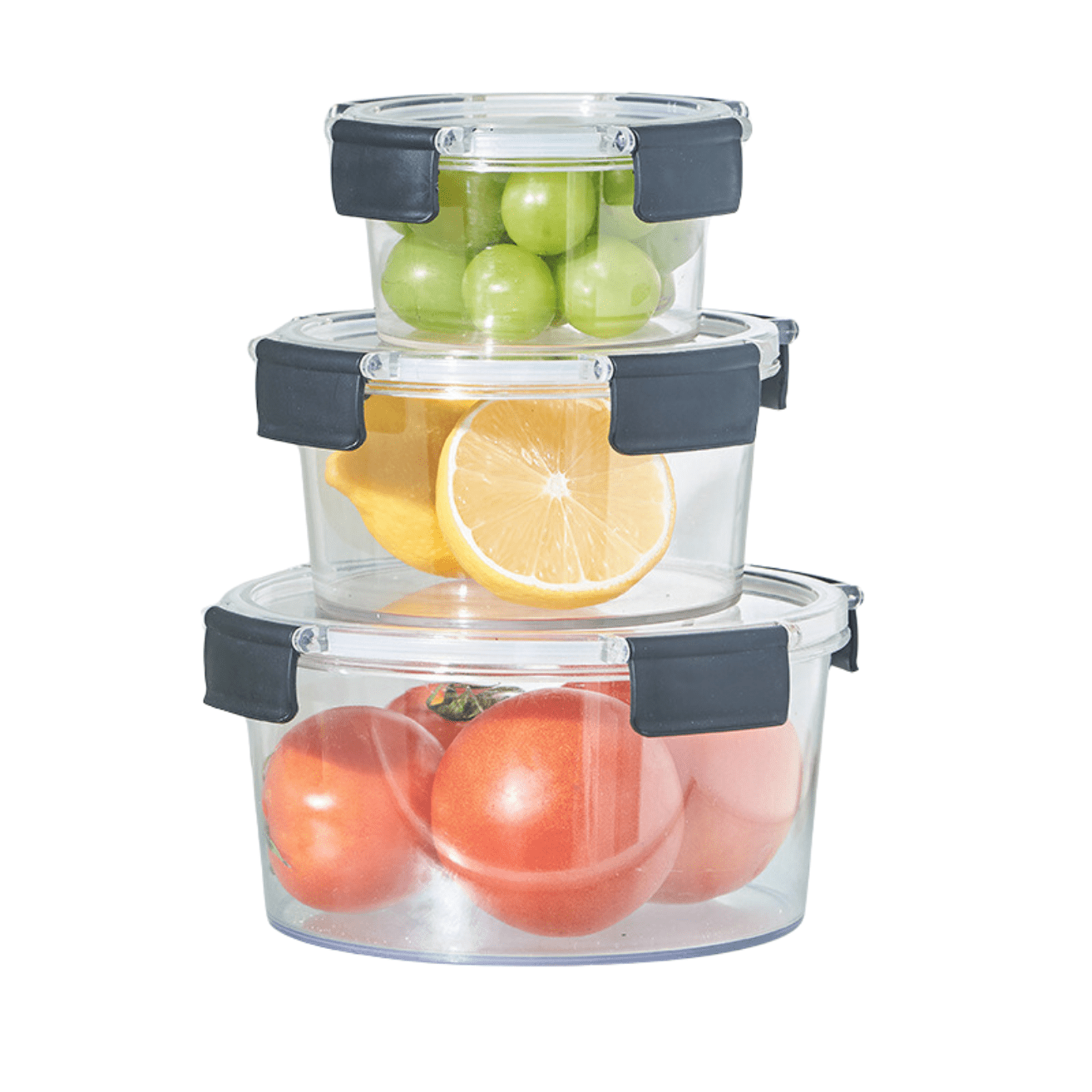 Genérica - 3 Taper Plastico Contenedor Recipiente Alimentos Hermetico Variados
