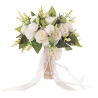 Bothyi - Novia Con Flores Boda Novia Ramo Para La Ceremonia De La Iglesia Decoraciones Blanco