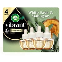 Recambio De Aceite Perfumado Air Wick Vibrant White Salvia Y Caoba, 4 Unidades
