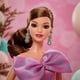 thumbnail image 2 of Vestido satinado con deseos de cumpleaños exclusivos de Barbie, muñeca de moda, 2 of 3