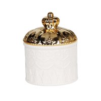 Bothyi - Organizador De Joyas De Cerámica Con Tapa, Recipiente Para Collar, Decoración De Boda, Color Blanco