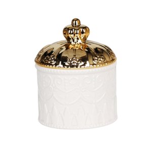 Bothyi - Organizador De Joyas De Cerámica Con Tapa, Recipiente Para Collar, Decoración De Boda, Color Blanco