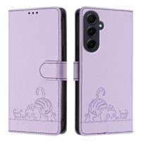 Funda Tipo Cartera Foxdock Para Samsung Galaxy A55 5G Con Soporte, Ranuras, Rfid, Diseño De Gato