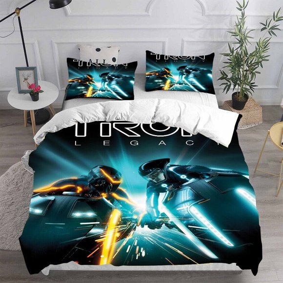 TRON Legacy Duvet Cover Bedding Set Pillowcase Quilt 3-Piece Bedding Set (1 Duvet Cover + 2 Pillow Shams)