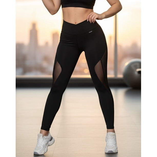 Calza Mujer Deportiva con Detalle de Malla Premium