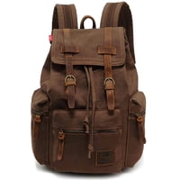 Mochila Huachen Vintage Canvas Con Detalles En Piel 20L M32