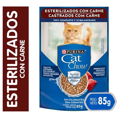Cat Chow - Alimento Humedo Gato Esterilizado Sabor Carne Pouch