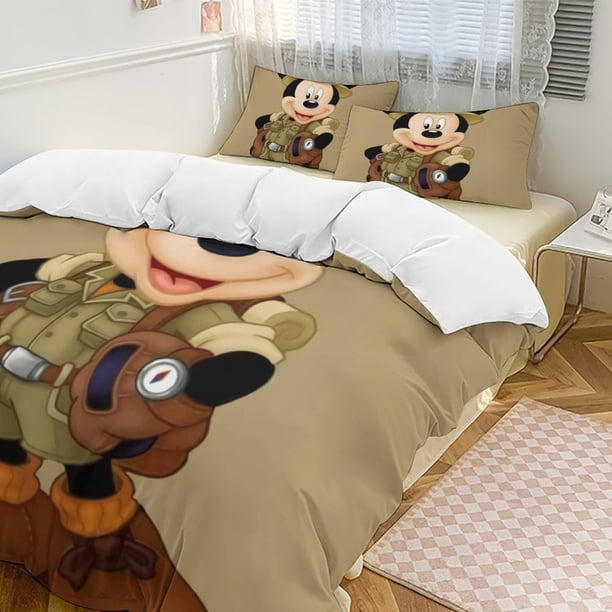 Mickey MouseCartoon Collection 3-Piece Comforter Set, Personalized Bedding Decor for Kids And Teens Bed Sheets