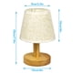 thumbnail image 2 of Lámpara de mesa de noche pequeña de madera YKCGG con pantalla de lino, 2 of 7