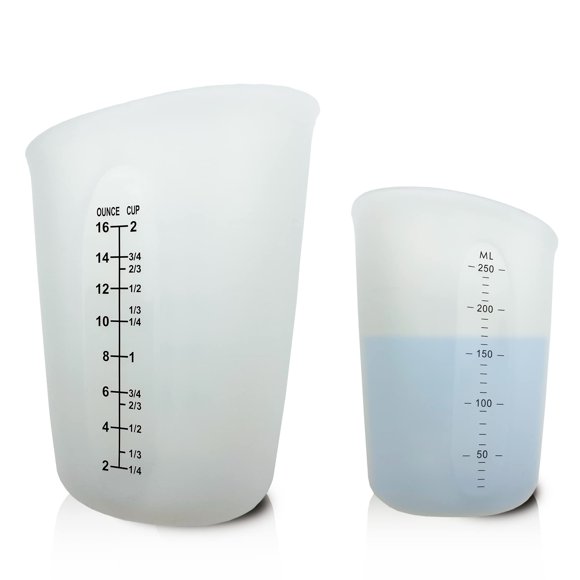 Vasos medidores de silicona ZGFYSR (500 ml y 250 ml) sin BPA