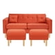 thumbnail image 1 of Sofa New Retro 3C + 2 Pouf Felpa 05 Naranja, 1 of 6