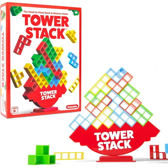 Tower Stack Relatable Juego de Apilar 24 Bloques 36 Cartas