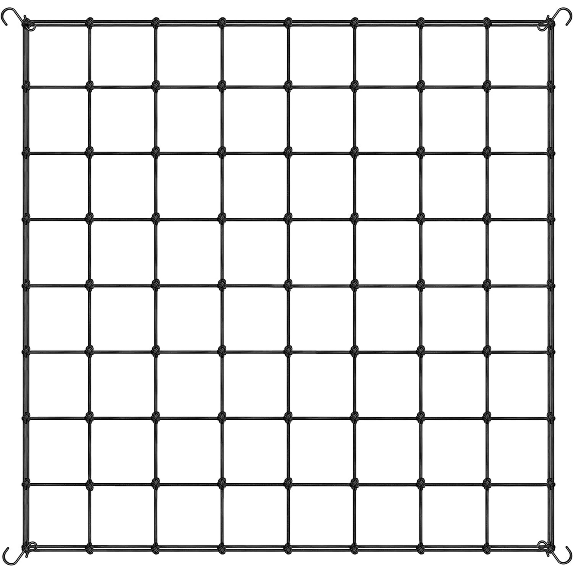Simple Deluxe - Red Elástica De Lujo Para Enrejado De Plantas De 1,5 X 1,5 M, Resistente, Con Ganchos, Soporte Hidropónico Flexible Para Cultivo Hidropónico (paquete De 1), Color Negro