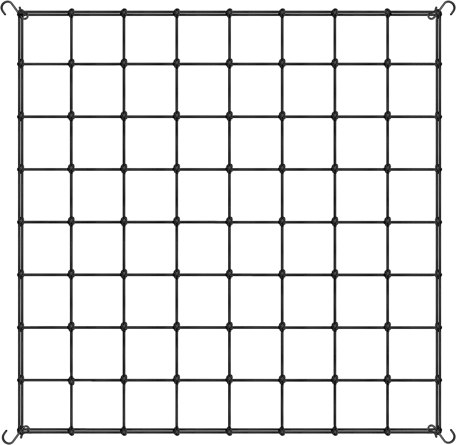 Simple Deluxe - Red Elástica De Lujo Para Enrejado De Plantas De 1,5 X 1,5 M, Resistente, Con Ganchos, Soporte Hidropónico Flexible Para Cultivo Hidropónico (Paquete De 1), Color Negro