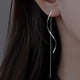 thumbnail image 1 of Long Tassel Threader Earrings Wave Shaped Simple Long Chain Earrings Elegant Earrings For Women & Girls, 1 of 5