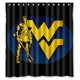 thumbnail image 1 of Cortina de ducha de los West Virginia Mountaineers, juego de cortina de baño con ganchos, tamaño 66 x 72 pulgadas, 1 of 3