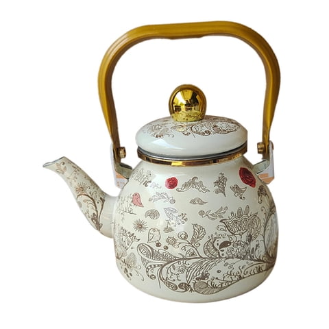 Magideal - Tetera De Esmalte Con Colador Extraíble Para Infusión De Té De Hojas Sueltas, Tetera Para Café, Leche, Jarra De Agua Para Acampar, Adecuada Para El Ho Pájaros