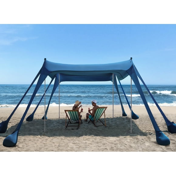 Carpa de playa Vibemo UPF50+, refugio solar de 10 x 10 pies para 8 personas