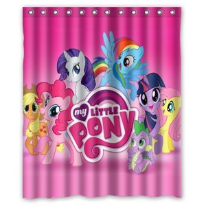 Pinghai - Cortina De Ducha De My Little Pony, Juego De Cortinas De Baño Con Ganchos, Tamaño 60 X 72 Pulgadas