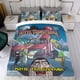thumbnail image 4 of Hotel Transylvania Conjunto de sábanas temático, trío de piezas, cómodo y amigable con la piel, diseño único, regalo de decoración para el hogar para familiares, amigos y fans, 90 cm * 190 cm, 4 of 6