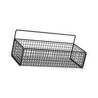 Magideal - Cesta Colgante De Alambre, Cesta Colgante De Pared, Para Almacenamiento, Organizador De Pared Colgante Para Sala De Manualidades, Cocina, Hogar Y Baño Negro L