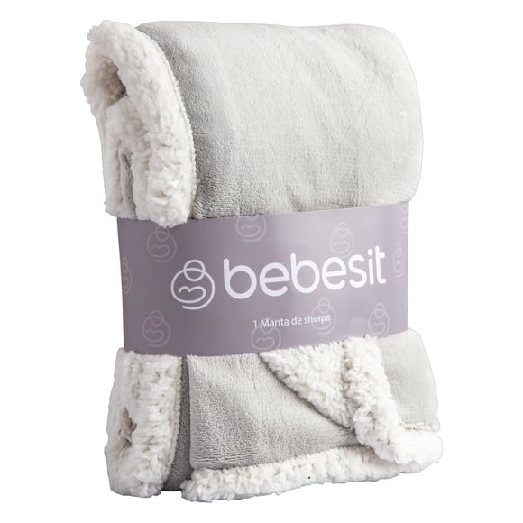 Manta Sherpa de polar Gris