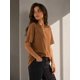 thumbnail image 3 of Polera Basica Cuello Redondo 100% Algodon 200g Manga Corta Camel Oscuro S-m Lisa, 3 of 3