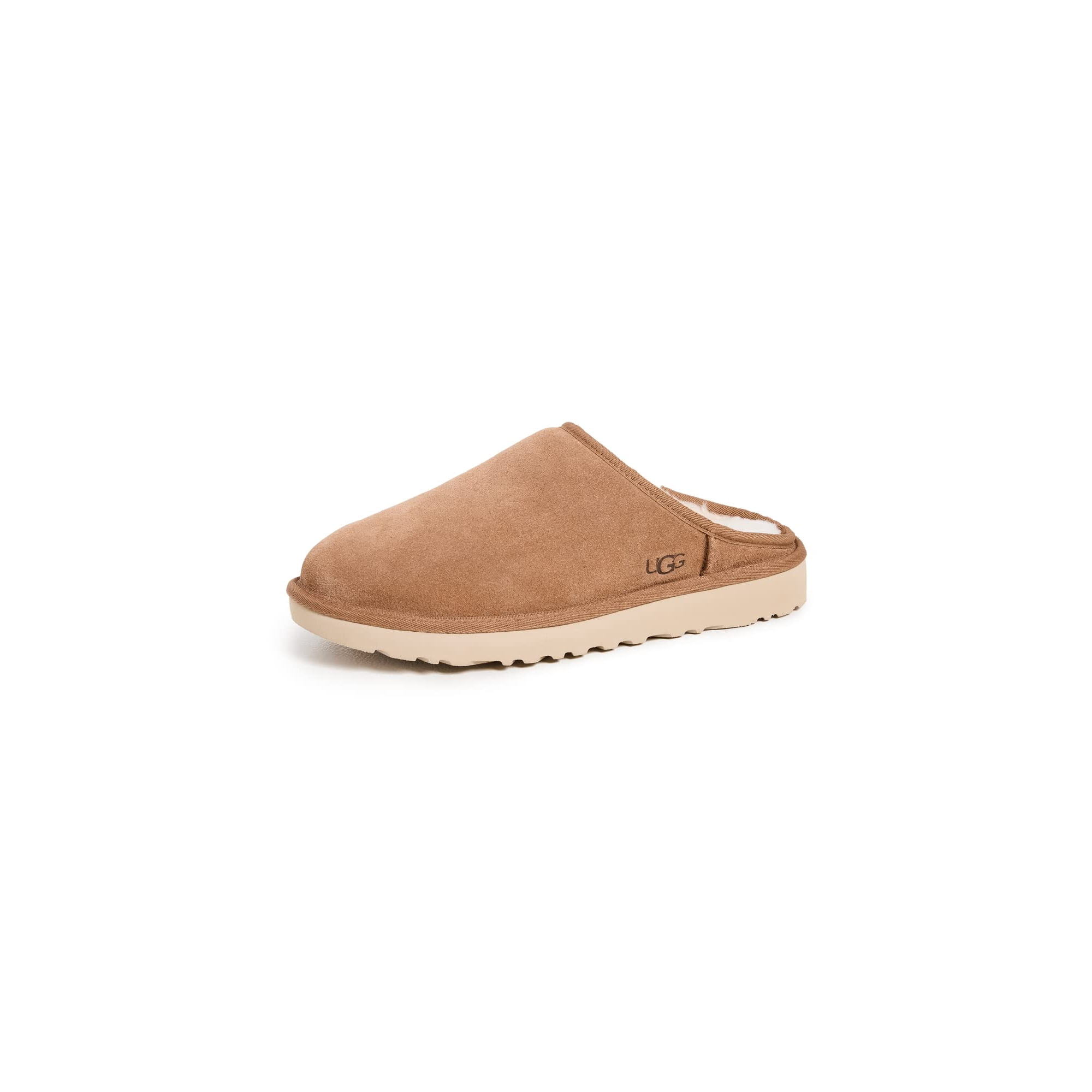 Bota Ugg Classic Sin Cordones Para Hombre, De Gamuza Castaña Con Forro De Lana