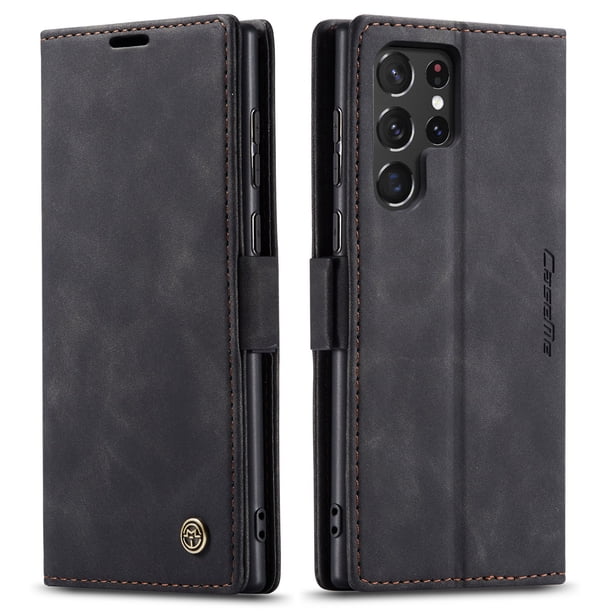 1pc Flip Case For Samsung Galaxy S23 S22 Ultra Note 10 Note 20 Ultra Retro Magnetic Card Artificial Leather Wallet