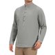thumbnail image 4 of INSPIRE CHIC Camisa de Lino para Hombre con Patrón Henley de Manga Larga para la Playa 2XL Gris, 4 of 5