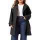 thumbnail image 4 of Abrigos de Trinchera para Mujer de Talla Grande Agnes Orinda con Solapa de Muesca, Doble Botonadura, Capucha Desmontable, Abrigos de Invierno Midi con Bolsillo 3X Negro, 4 of 6