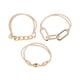 thumbnail image 1 of Unique Bargains 3 Piezas Elegantes Pulseras Coleteras Banda Elástica para el Cabello Tono Dorado, 1 of 5
