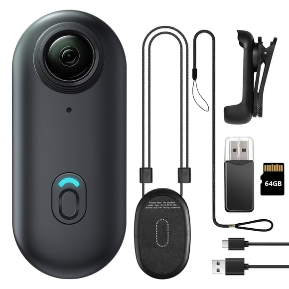 Cámara corporal Meoilkolnm 64GB FHD 1080P Wearable Action Black