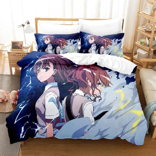 Misaka Mikoto A Certain Magical Index Railgun Bedding SetGirls Adult Duvet Cover Pillowcase Bedding