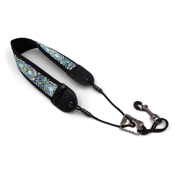 Correa para saxofón Lightstar 61 cm, Totém azul, gancho de metal