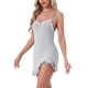 thumbnail image 4 of INSPIRE CHIC Camisones de Mujer Ropa de Dormir de Punto Camisón Lencería Babydoll con Dobladillo Asimétrico Escote en V Camisola XS Gris, 4 of 6