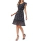 thumbnail image 4 of Vestido Floral de Mujer INSPIRE CHIC con Mangas Volantes Cuello en V Fruncido con Volantes Vestidos Casuales Azul Oscuro Amarillo S, 4 of 6