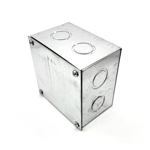Caja Estanca Metálica Galvanizada C/Sello Drl 100X100X65Mm Galvanizada