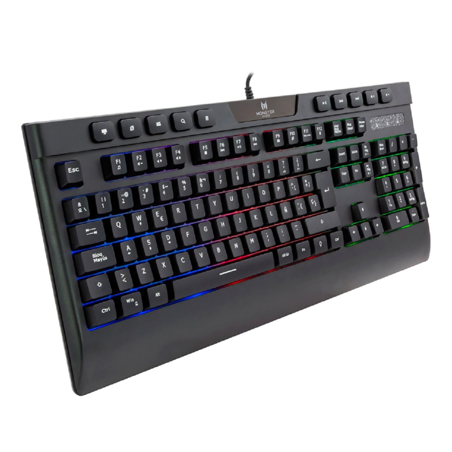 Monster Games - Teclado Gamer Usb Rgb Negro Inception
