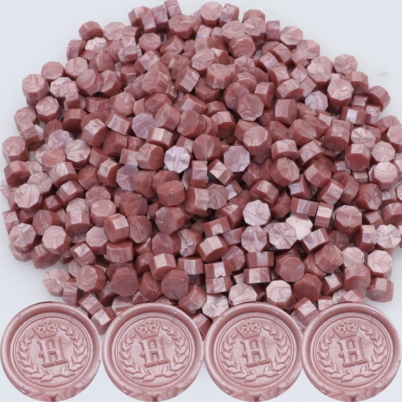 Perlas de cera para sellado Atopbb 300 piezas color oro rosa para sello de cera