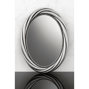 Decostilo - Espejo Decorativo Ovalado Moderno Con Marco Plateado