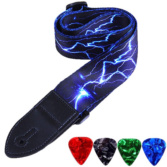Correa para guitarra WOGOD Jacquard 73‑145 cm con extremos de cuero