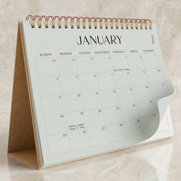 Calendario de escritorio ZICOTO 2026-2027 de enero a julio, plegable, 6 x 8 pulgadas