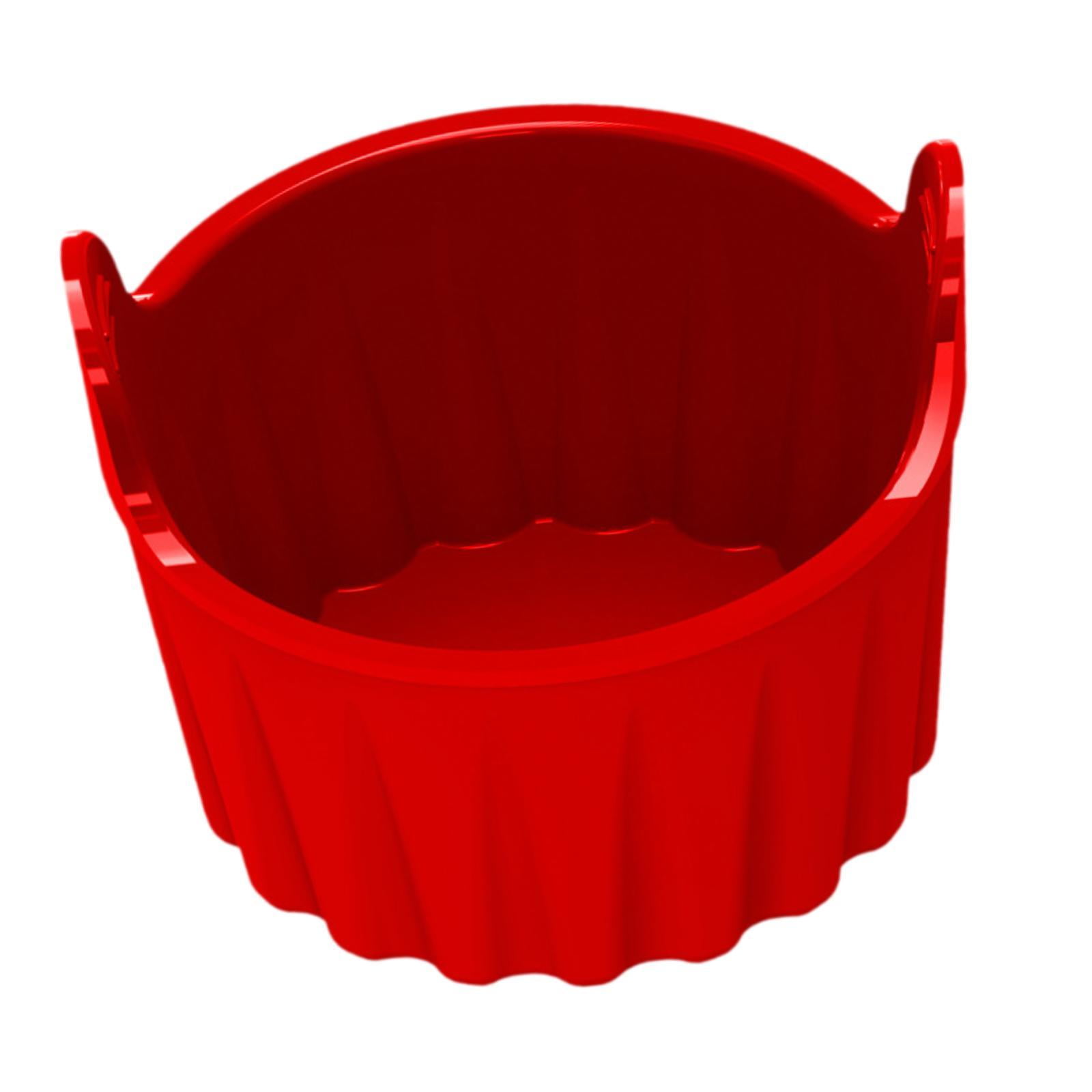 Magideal - Freidora De Aire, Taza Para Hornear De Silicona, Freidora De Aire De Silicona, Molde Para Muffins, Freidora De Aire Fácil De Limpiar, Revestimiento De Rojo